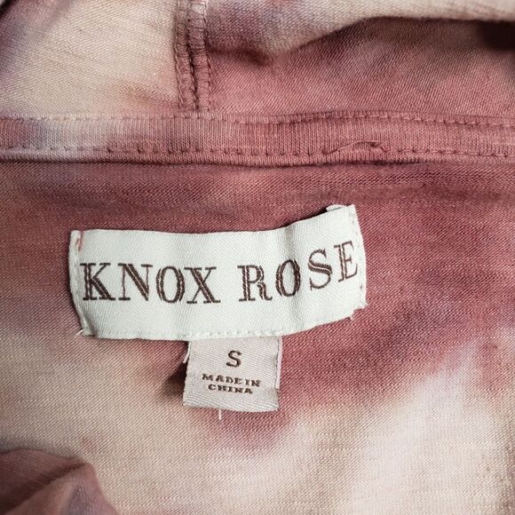 Knox Rose Muave Pink Tie Dye Drape Cardigan Sweater Open Front Small Hippie - Picture 11 of 13